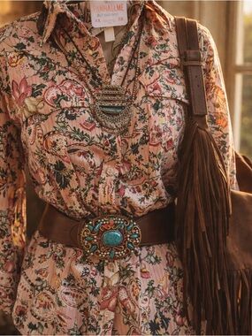 NWT Panhandle Slim Western Boho Blouse XXL Cowgirl Chic Top